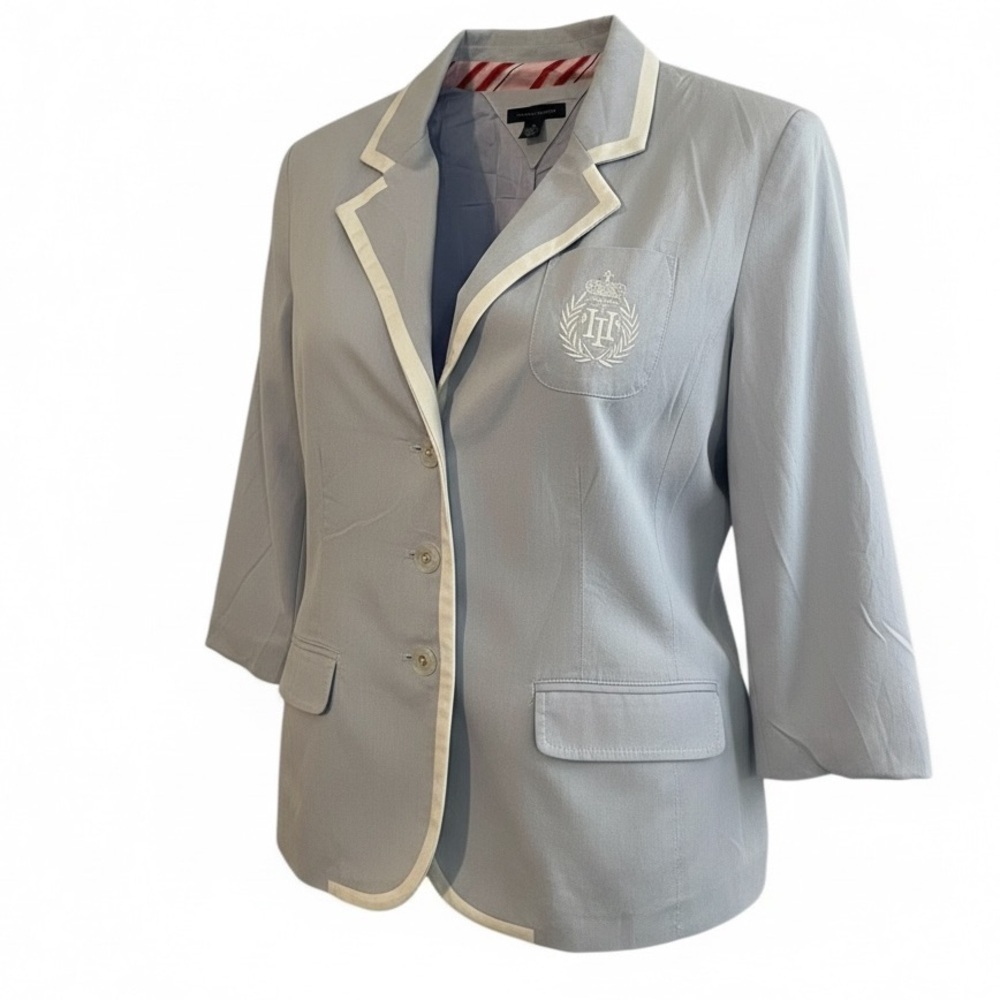 Tommy Hilfiger Cotton Preppy TH Logo Blazer Jacket Preppy size 20